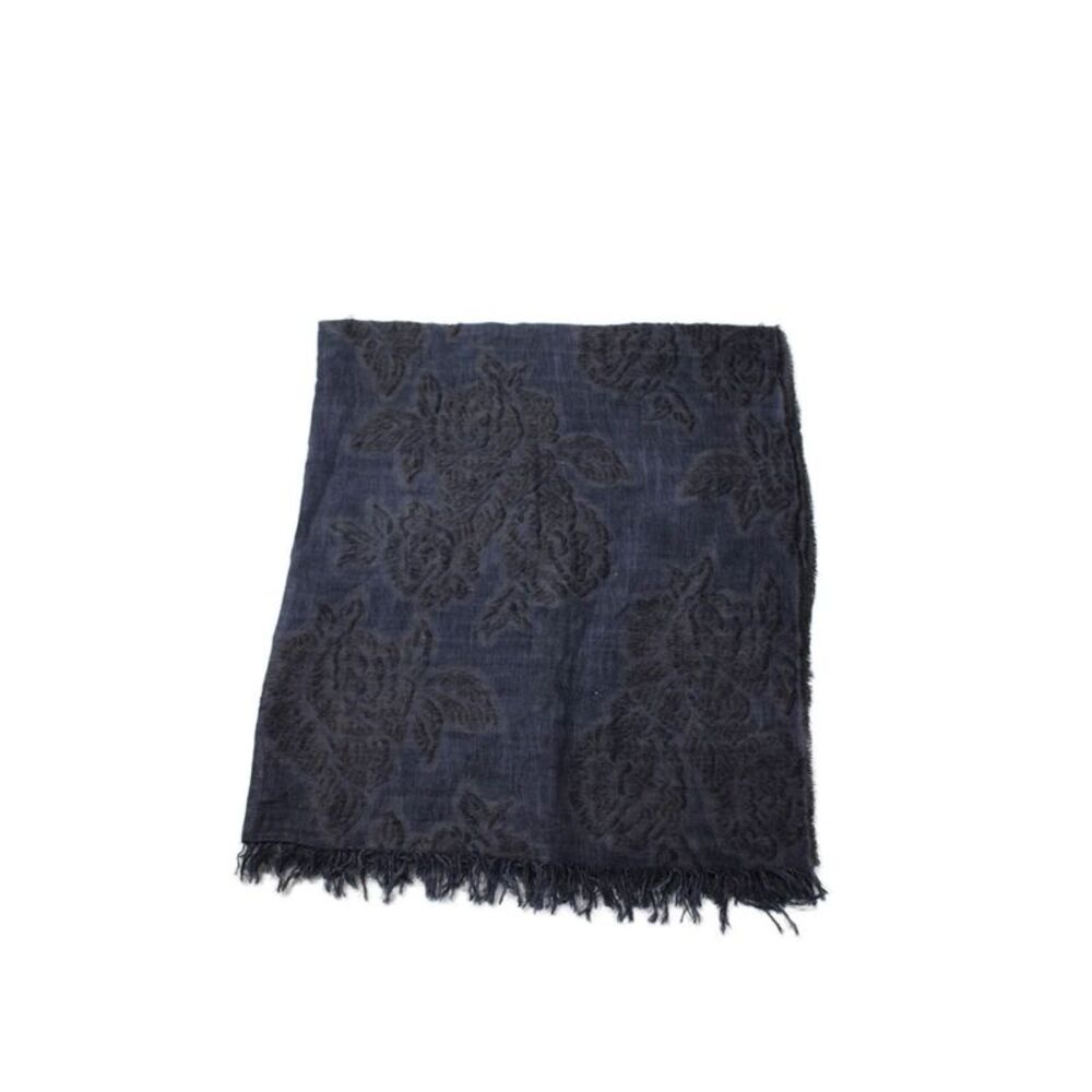 Paisley Road Womens Texture Fray Long Scarf Steel Gray OS